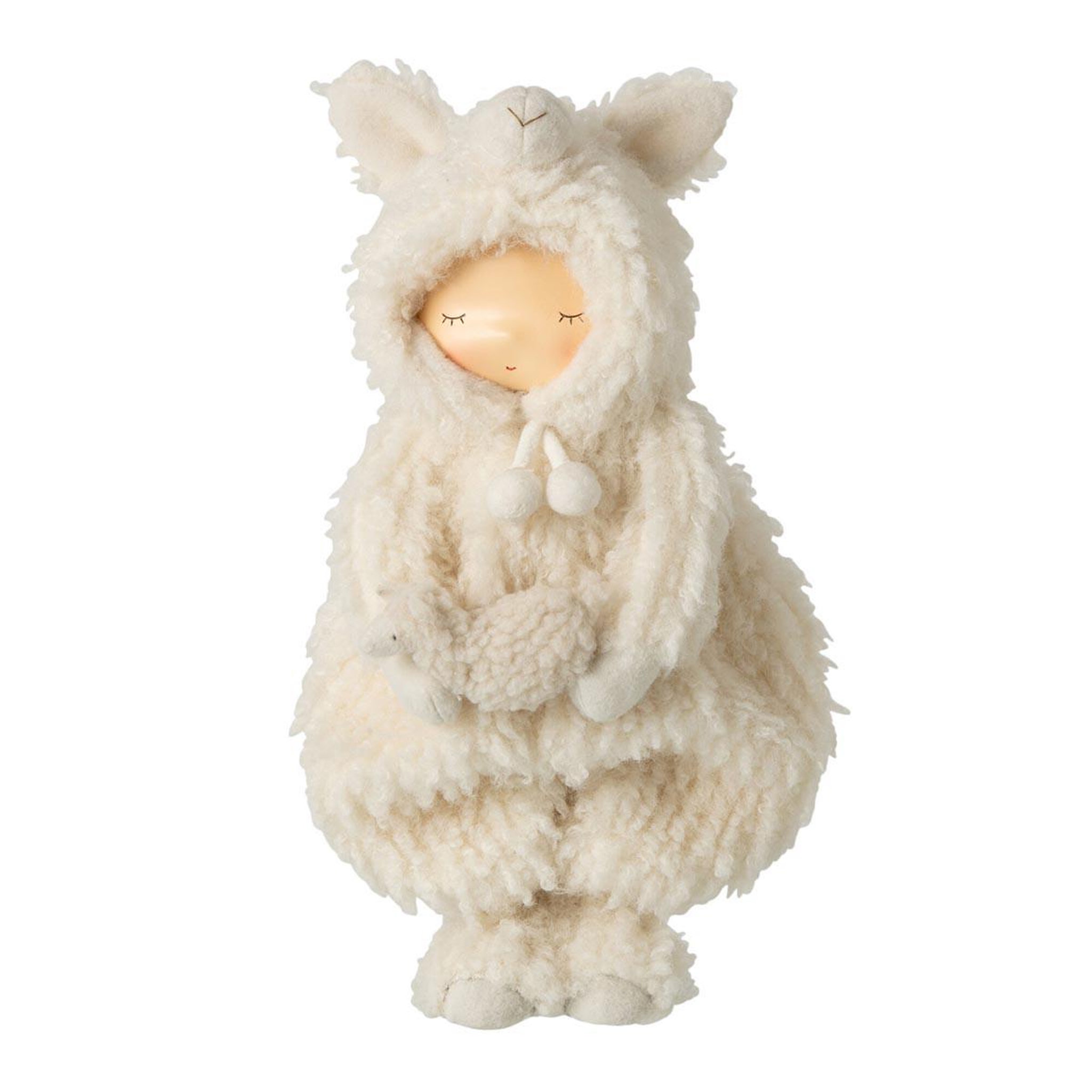 J-LINE Statuette enfant en mouton  laszlo  47cm blanc