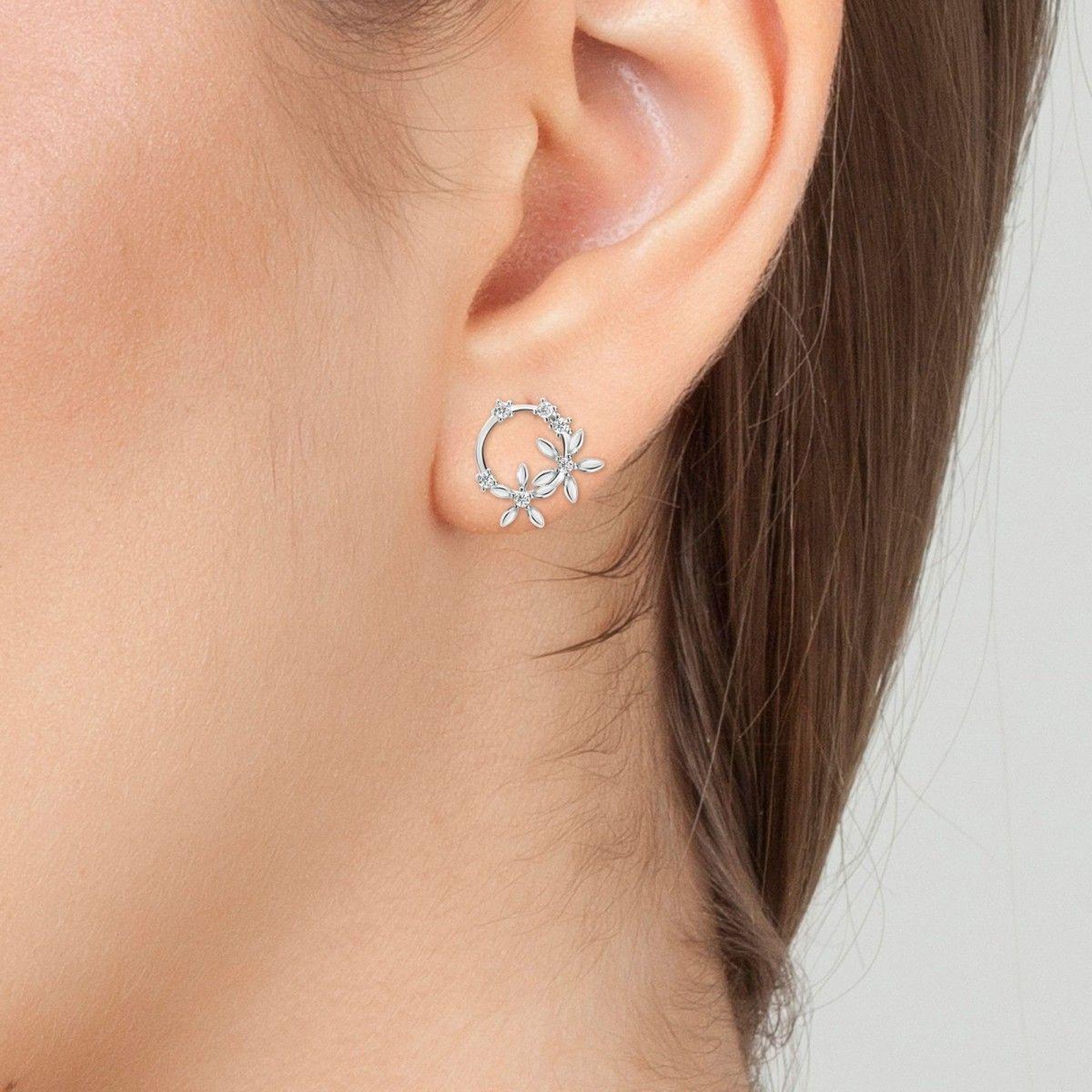 Voir la diapositive 2 : SC CRYSTAL Boucles d'oreilles fleurs par SC Crystal