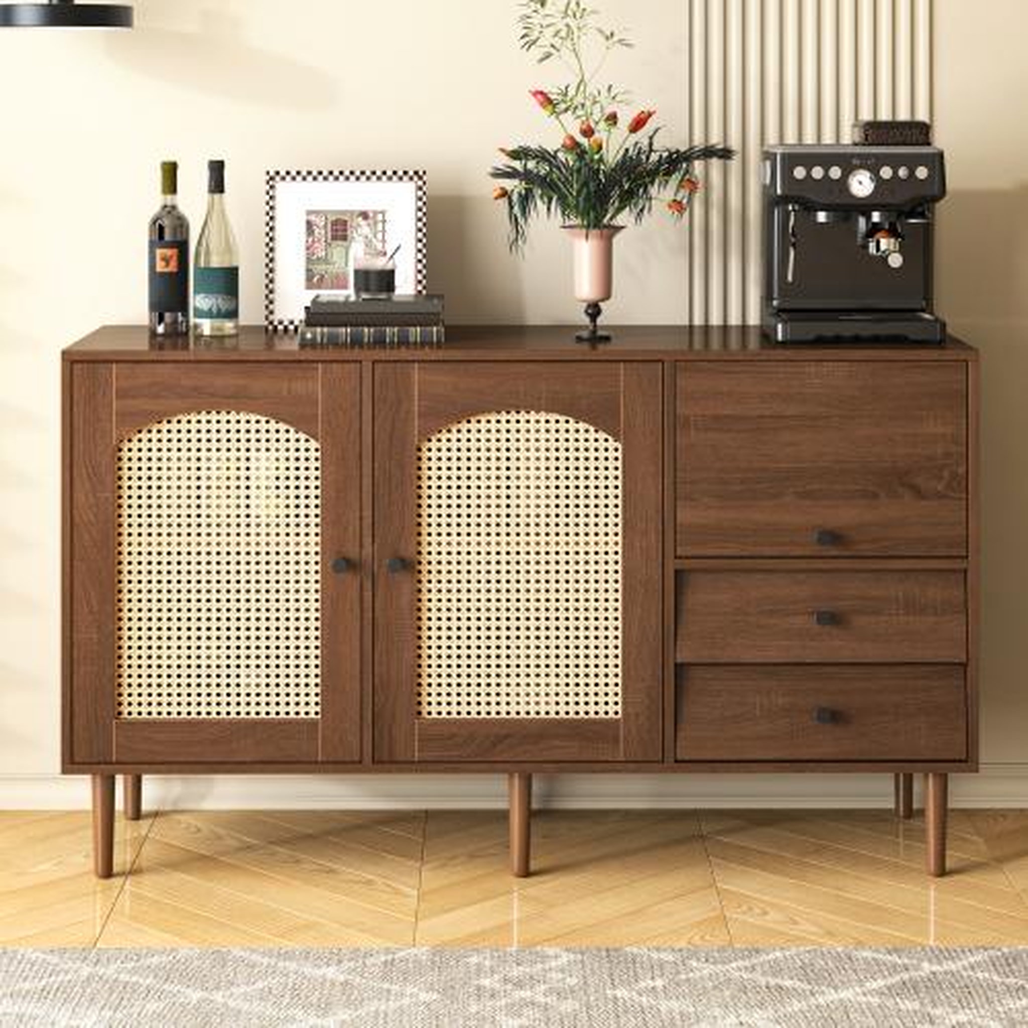 Voir la diapositive 4 : MERAX Buffet 3 porte(s) 2 tiroir(s) - 130 cm naturel panneau de particules