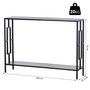Voir la diapositive 3 : HOMCOM Console table d'appoint design industriel dim. 106L x 23l x 76H cm étagère acier noir panneaux particules bois gris