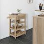 Voir la diapositive 2 : The Home Deco Factory Desserte de cuisine 3 plateaux et 1 tiroir Saulk en bois - Marron