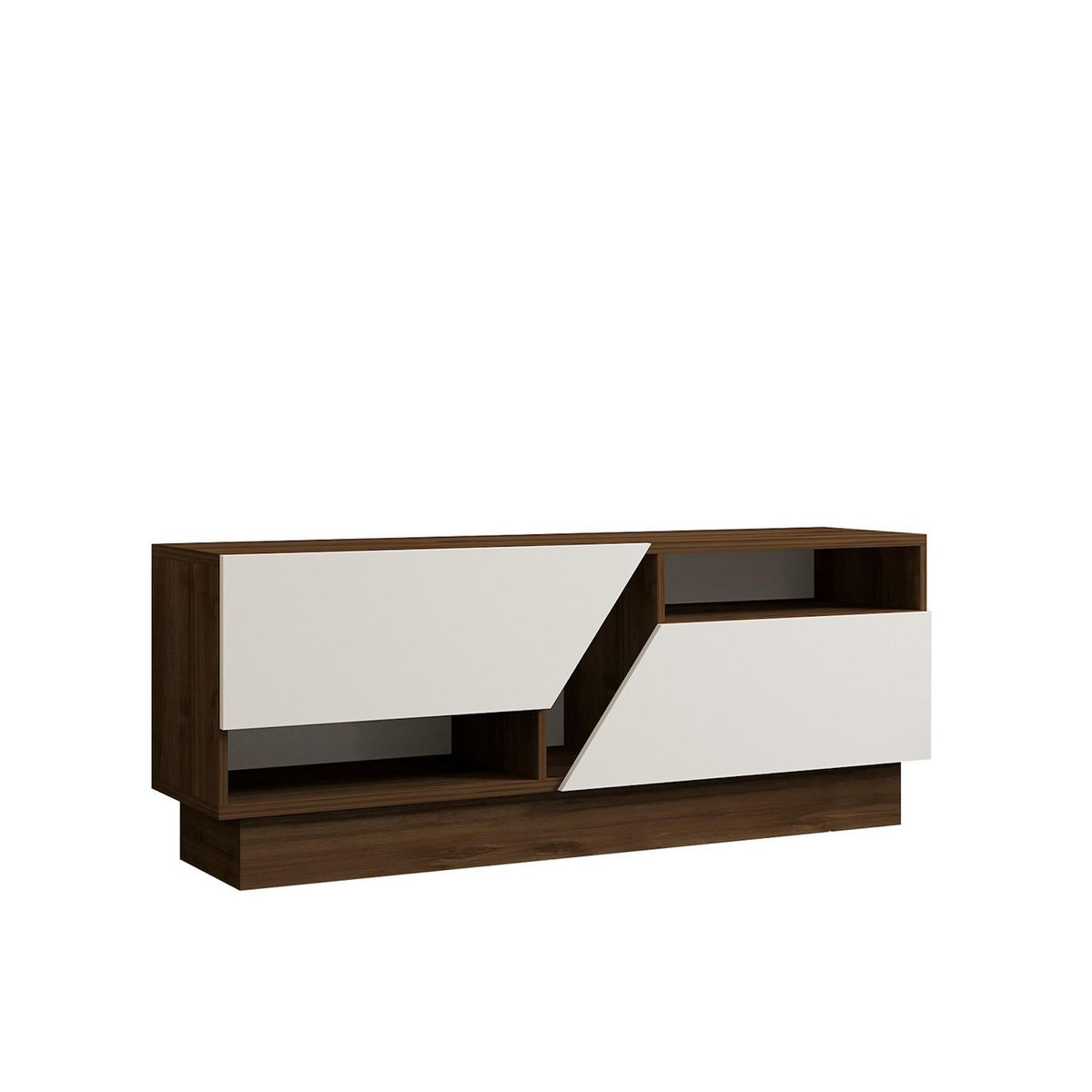 Habitat et Jardin Meuble TV en bois  Koza  - 160 x 40 x 45 cm - NoyerBlanc