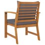 Voir la diapositive 4 : VIDAXL Chaises de jardin lot de 2 avec coussin gris fonce Bois acacia
