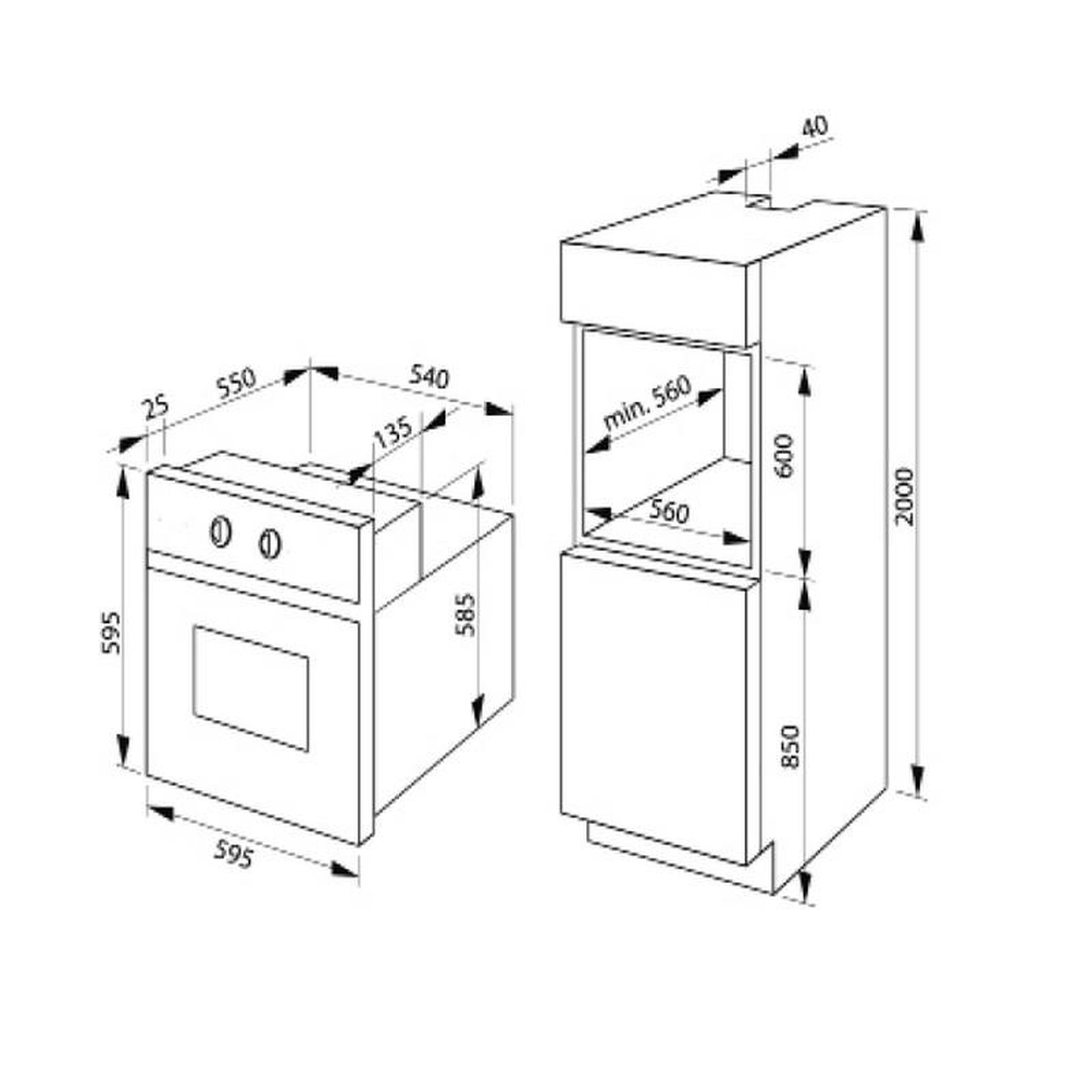 Voir la diapositive 3 : Amica Four intégrable multifonction 77l 60cm pyrolyse inox - ed36541x