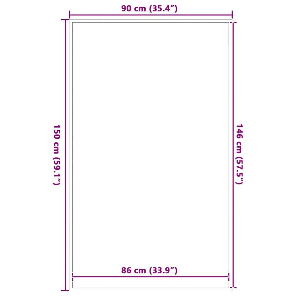 VIDAXL Paillasson noir et gris a rayures 90x150 cm