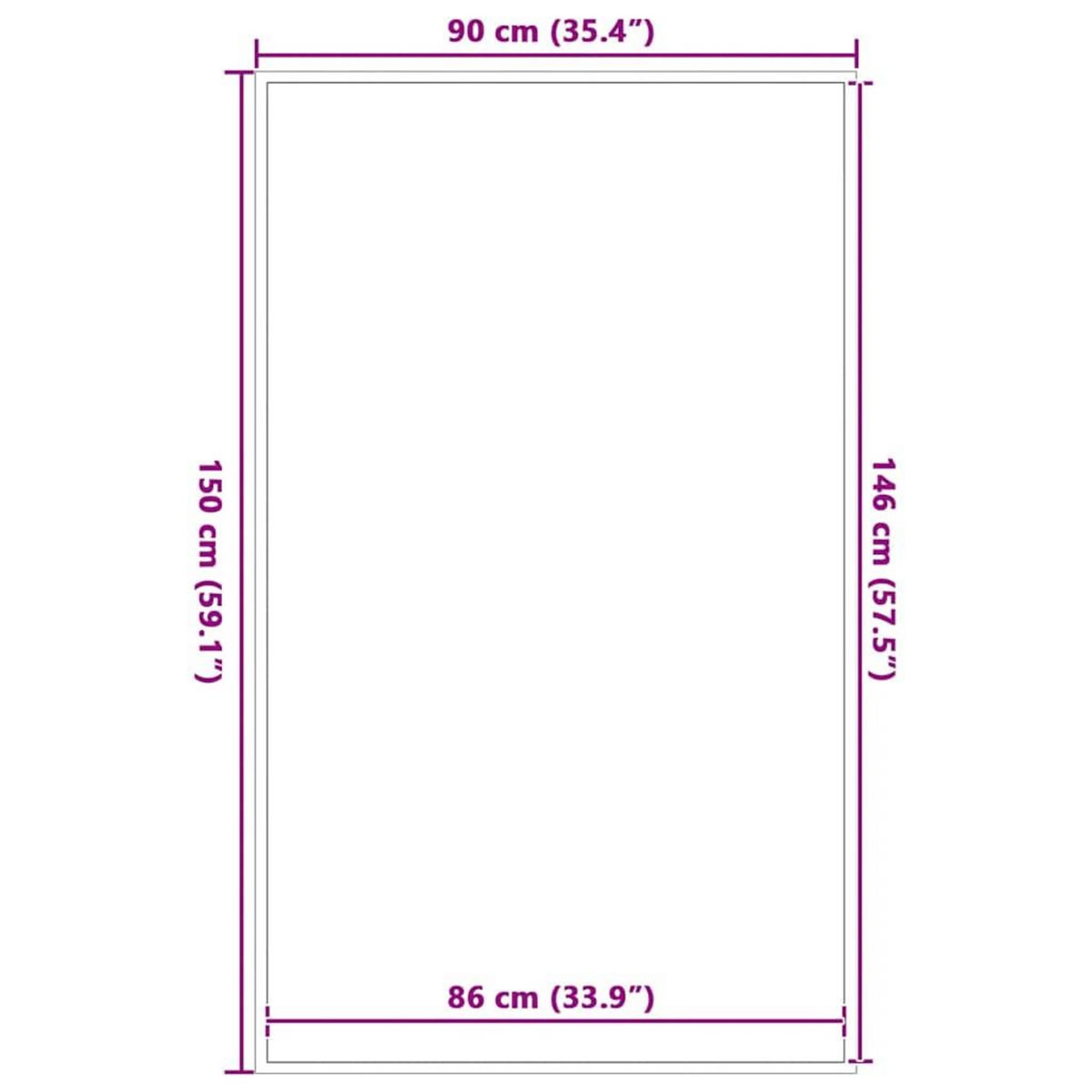 VIDAXL Paillasson noir et gris a rayures 90x150 cm
