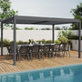Voir la diapositive 2 : ID MARKET Pergola bioclimatique lames orientables acier 3x4 M gris anthracite