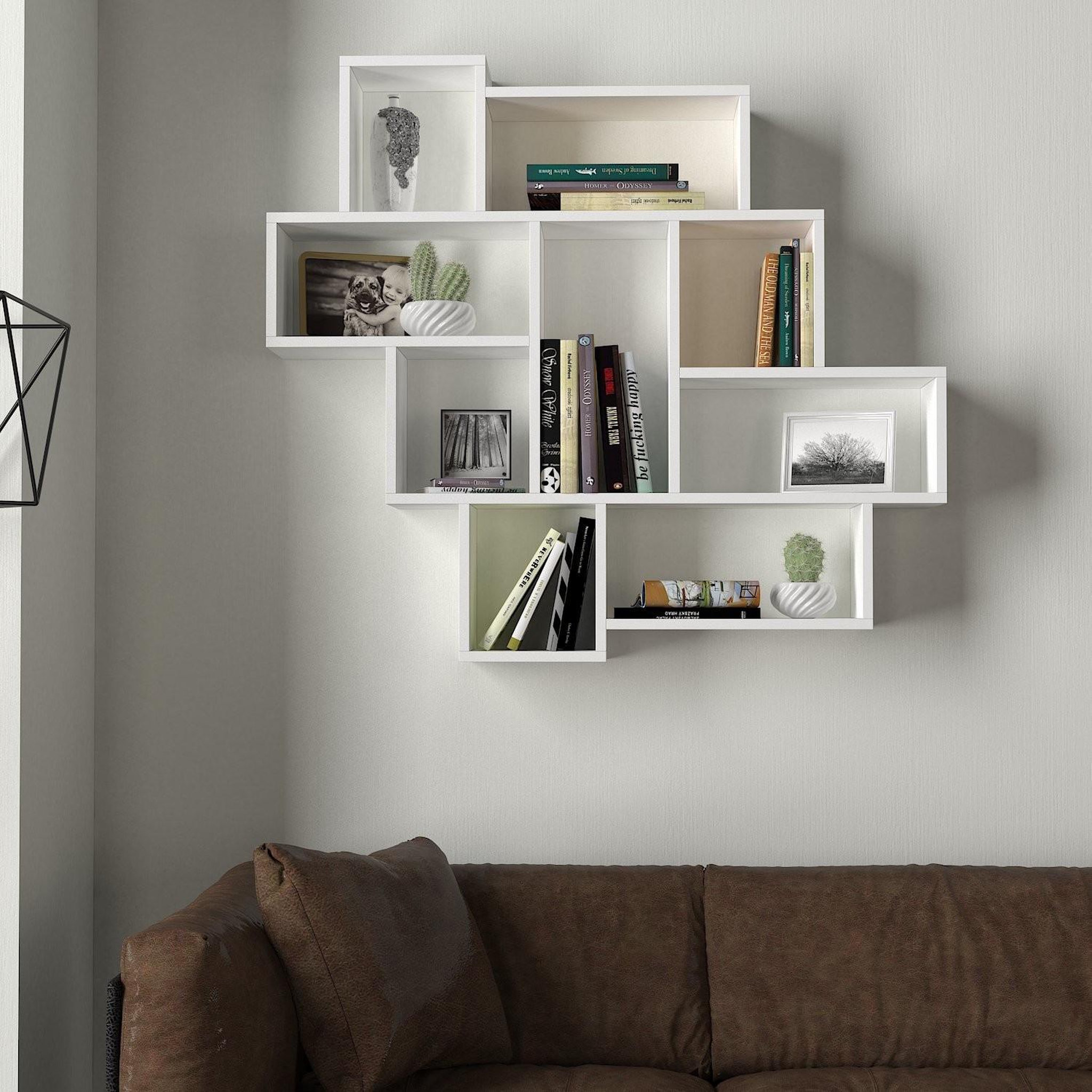 Voir la diapositive 2 : Habitat et Jardin Étagère murale en bois  parola  - 115 x 15 x 103 cm - blanc