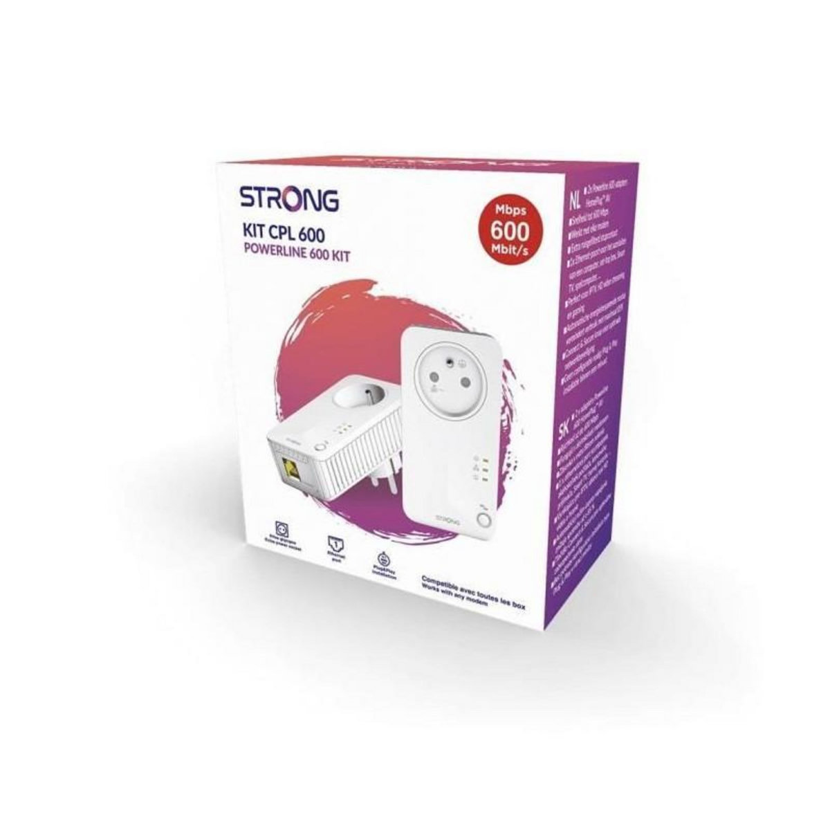 Strong Kit CPL - STRONG - CPL 600 Pack de 3 - 600 MB - Prise Filtrée, 3 Adaptateurs, Triple Pack