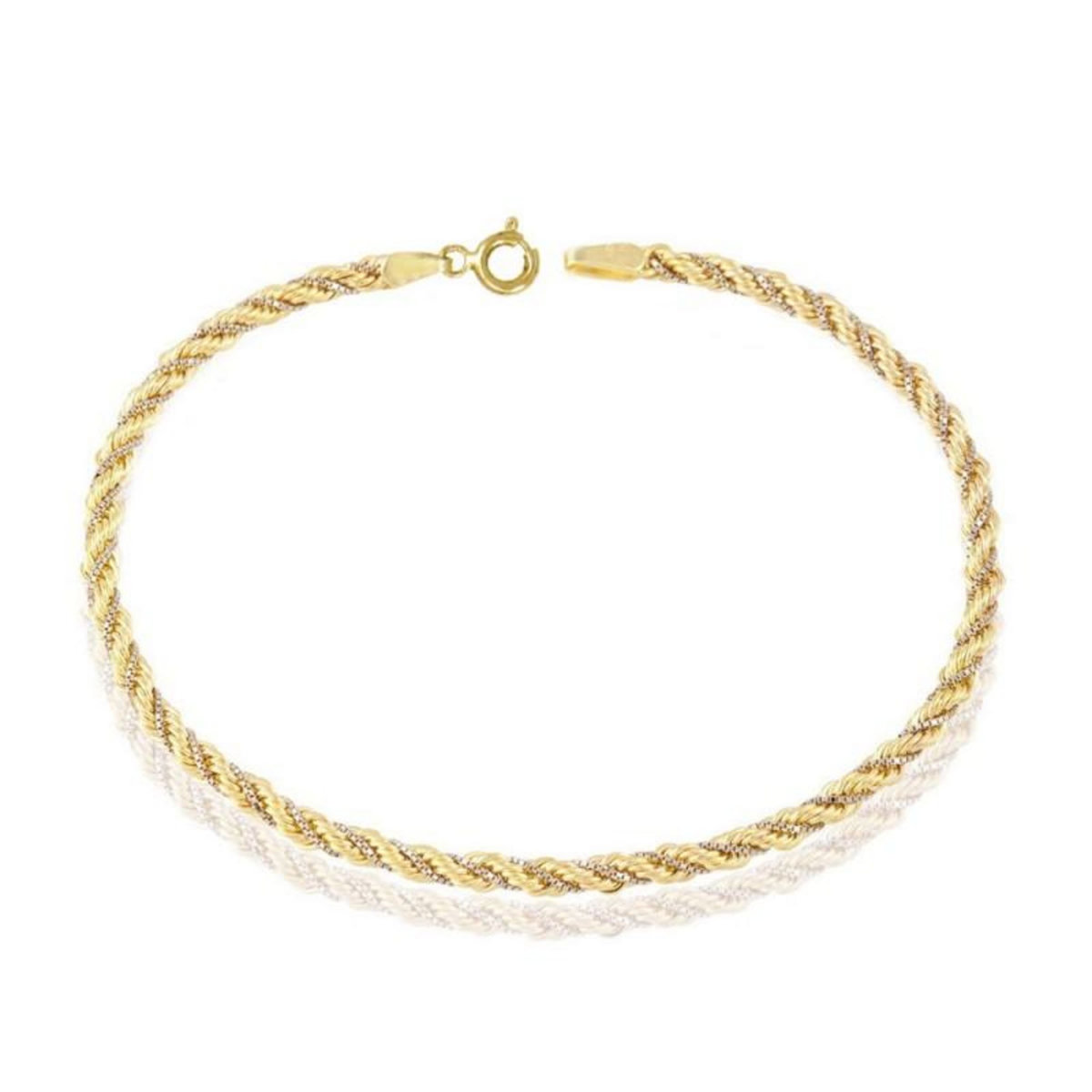 L'ATELIER D'AZUR Bracelet Or 18 Carats 750/000 Maille Corde Bicolore - Femme