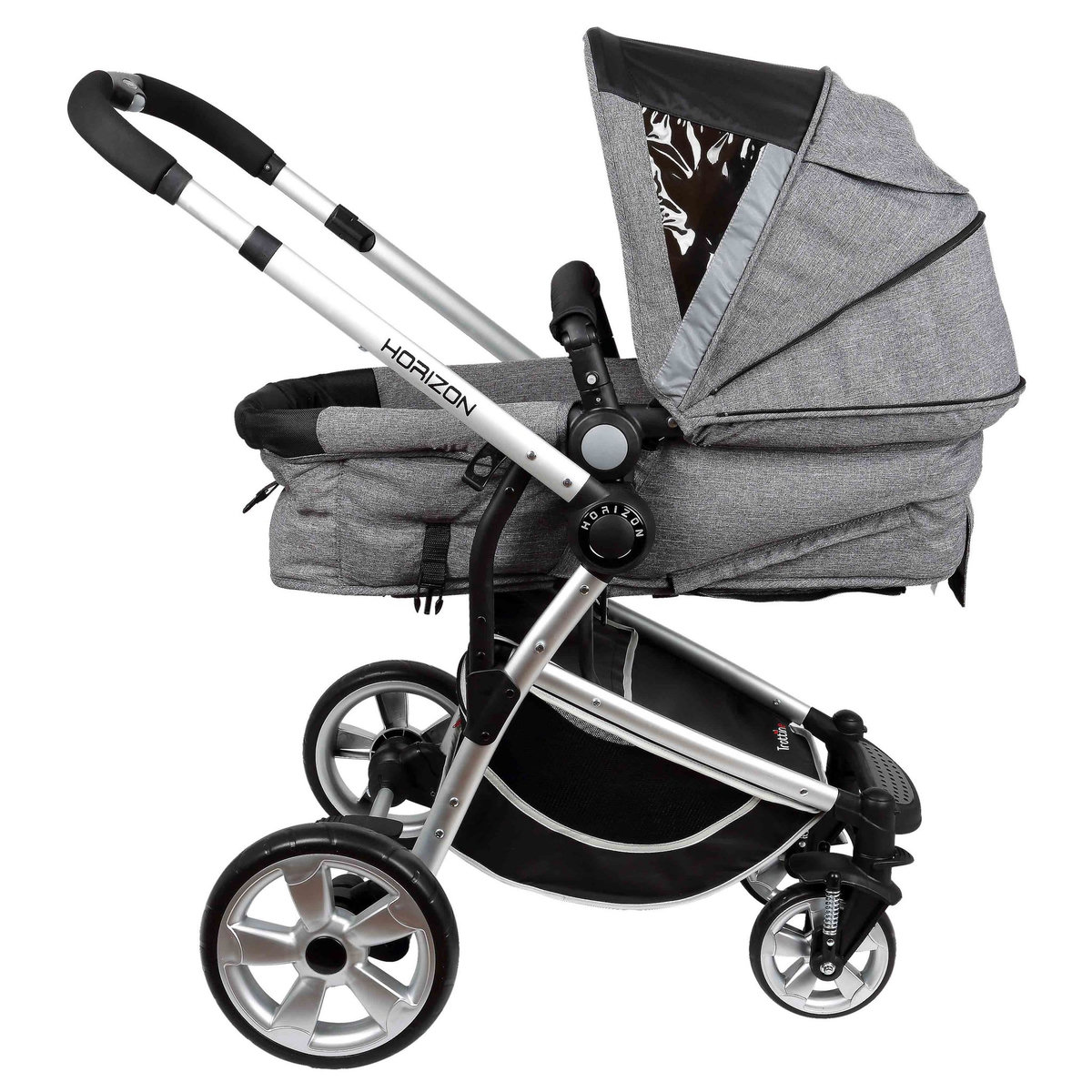 TROTTINE Poussette + hamac + nacelle - combiné 3 en 1 Horizon  - Gris/Noir