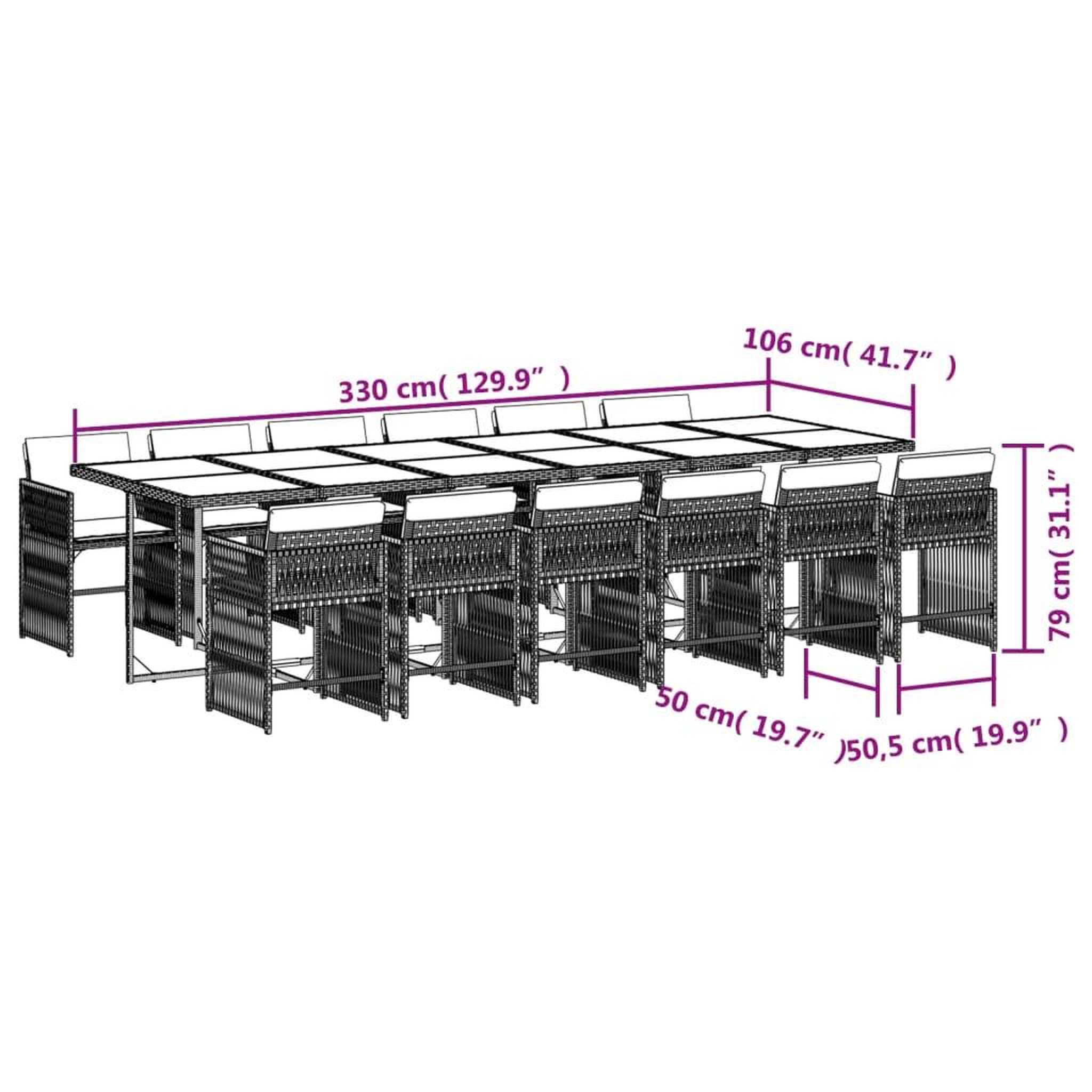 Voir la diapositive 6 : VIDAXL Ensemble a manger de jardin 13 pcs coussins noir resine tressee