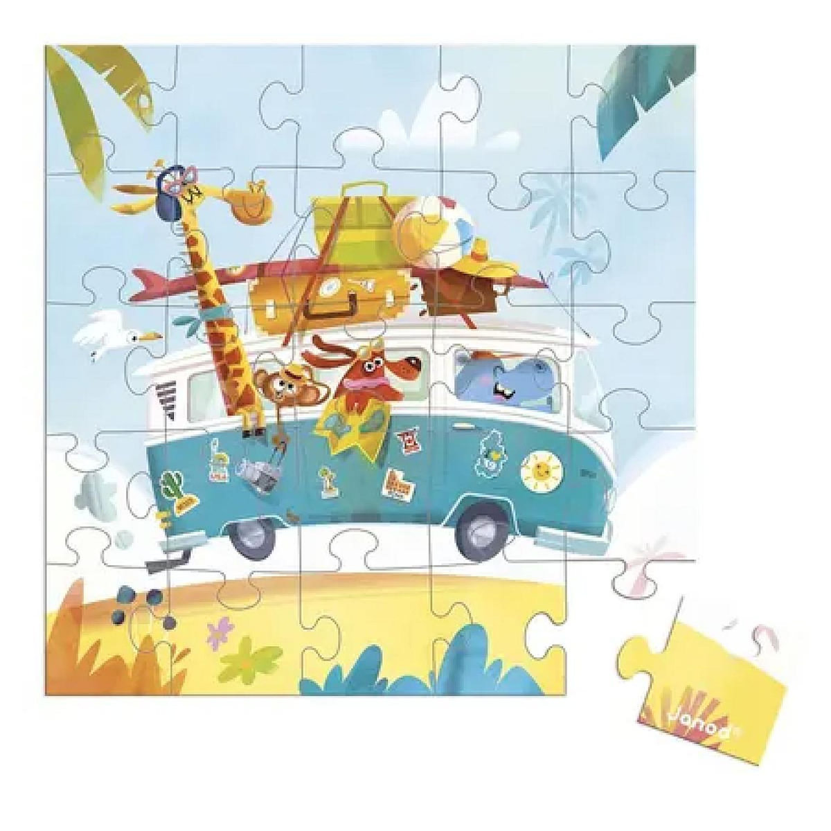 Juratoys-Janod Carte Cadeau Puzzle 25 Pieces Road Trip