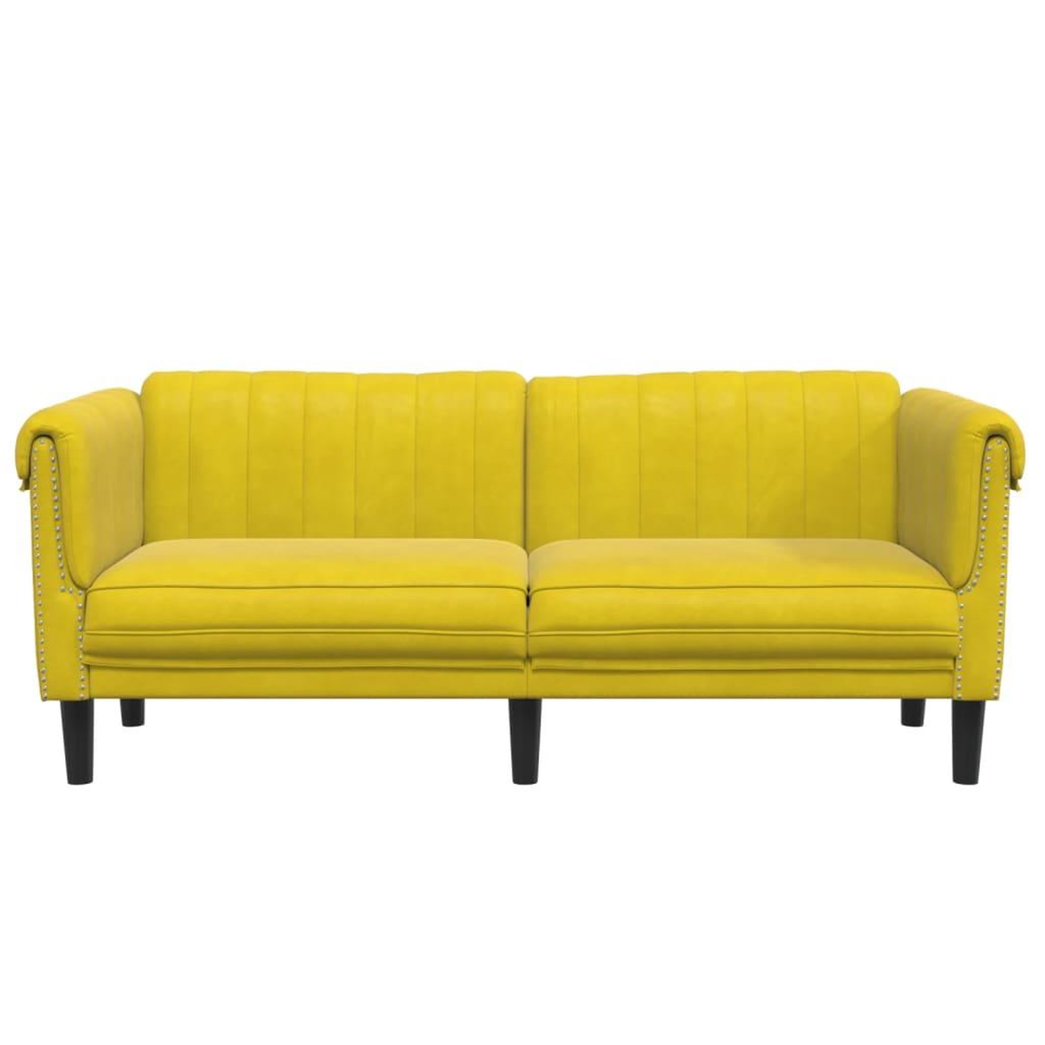 Voir la diapositive 4 : VIDAXL Canape a 2 places jaune velours