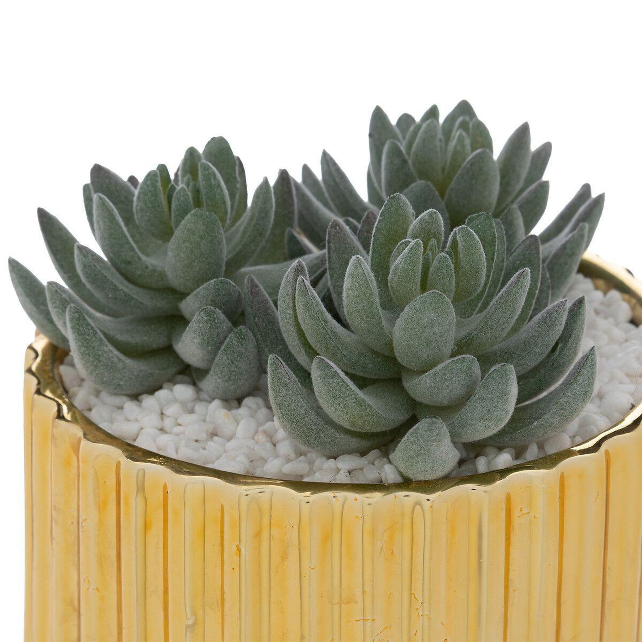 Voir la diapositive 2 : ATMOSPHERA Plante artificielle en pot  le collectionneur  14cm or