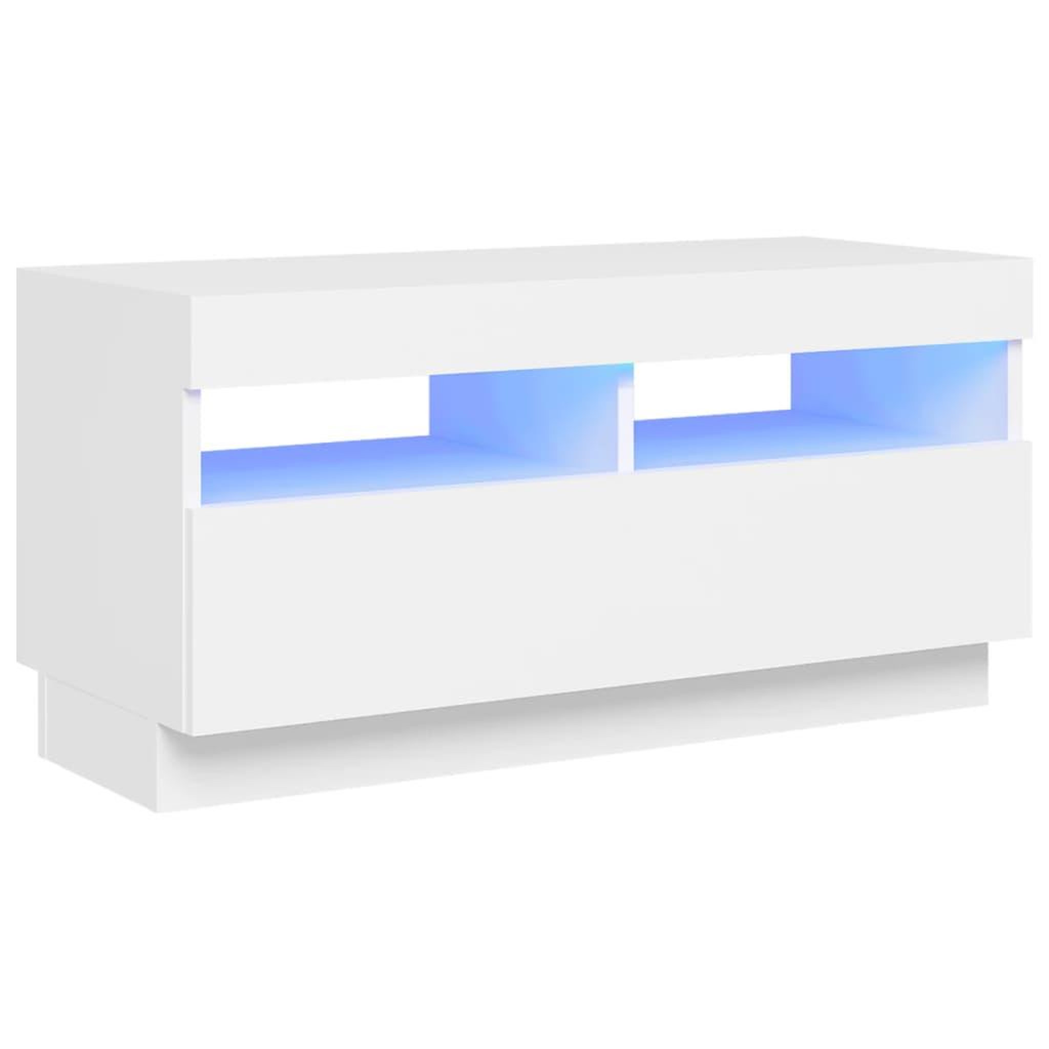 Voir la diapositive 2 : VIDAXL Meuble TV avec lumieres LED blanc 80x35x40 cm