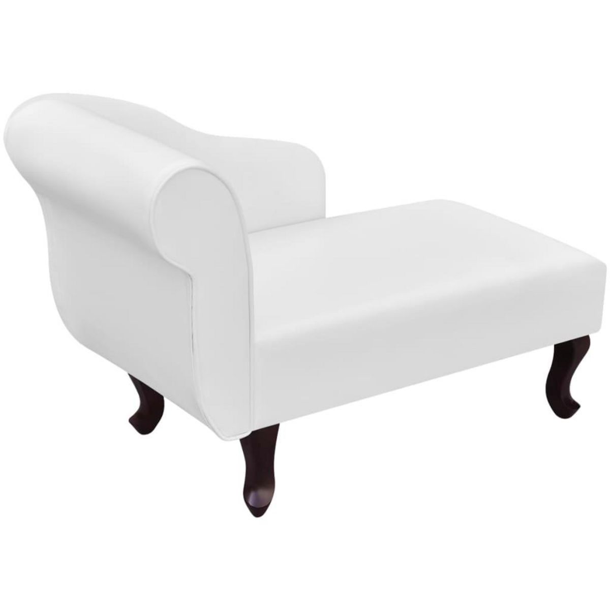 VIDAXL Chaise longue Blanc Similicuir