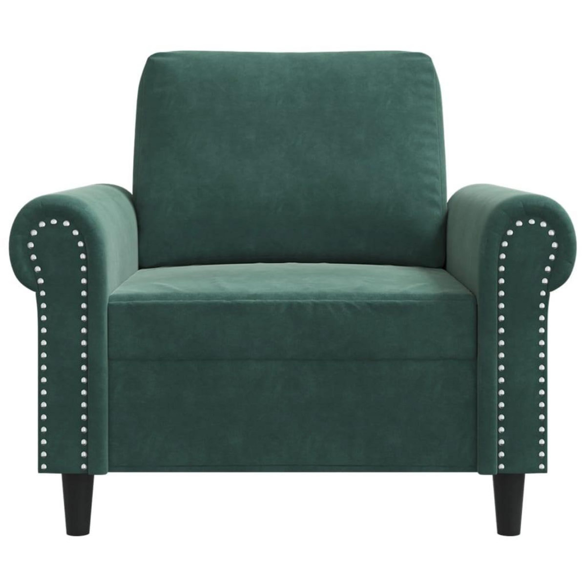 VIDAXL Fauteuil Vert fonce 60 cm Velours