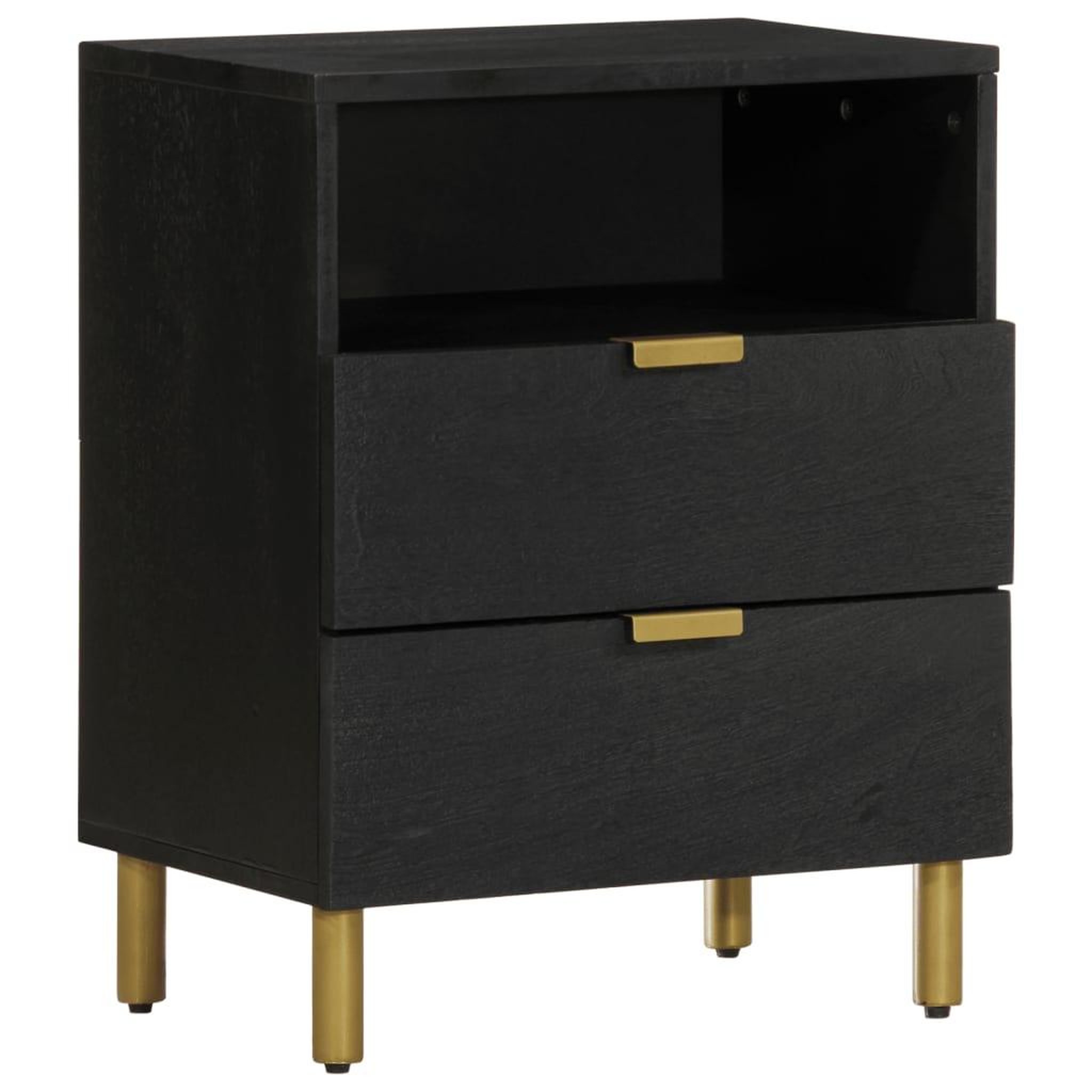 Voir la diapositive 1 : VIDAXL Table de chevet noir 50x33x62 cm bois d'ingenierie