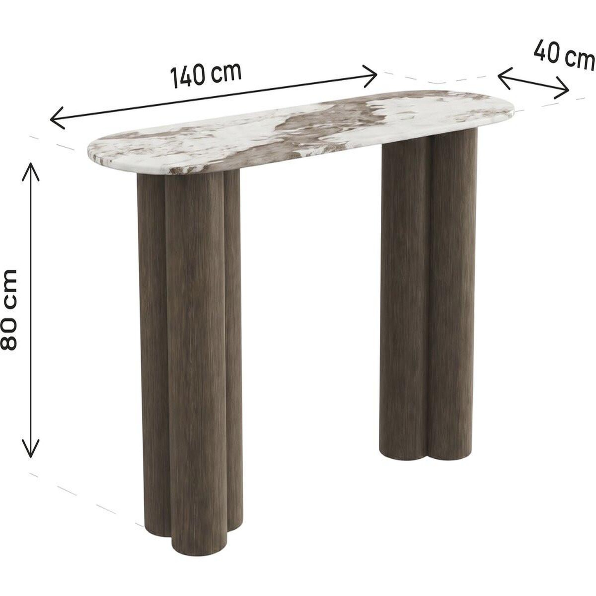 Voir la diapositive 3 : Habitat et Jardin Console avec plateau en céramique  Zora  - 140 cm - Marron