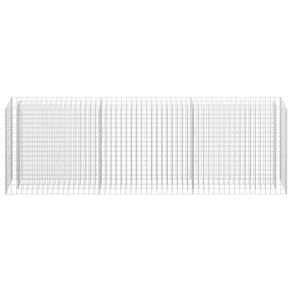 VIDAXL Lit sureleve a gabion Acier galvanise 270x30x90 cm