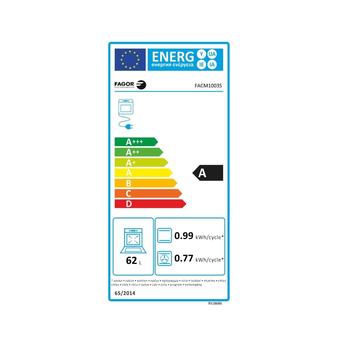 Fagor Cuisinière mixte 62l 4 feux silver - FACM1003S