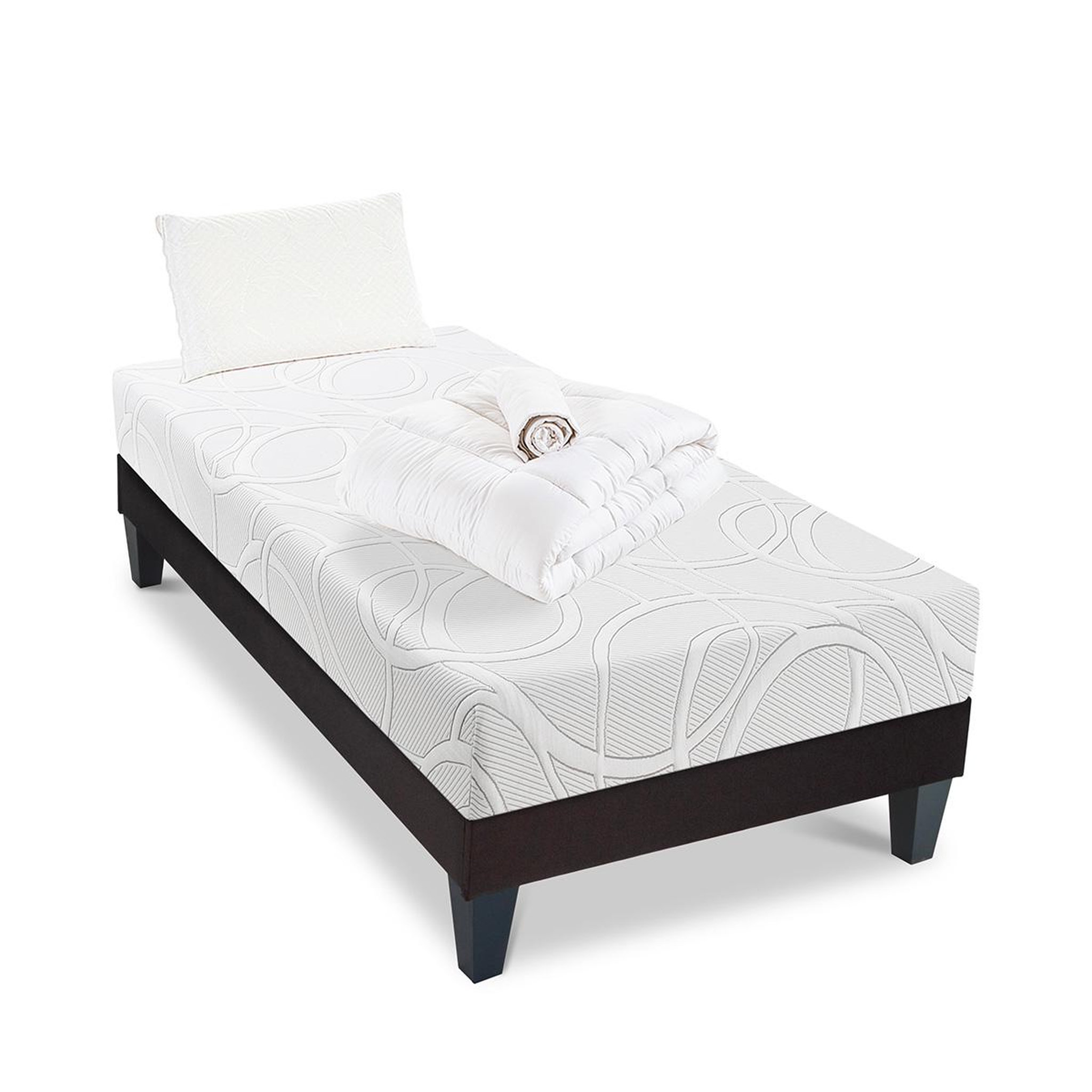 Voir la diapositive 5 : OLYMPE LITERIE Olympe literie | pack prêt à dormir eupraxie | matelas mémoire de forme + sommier + accessoires