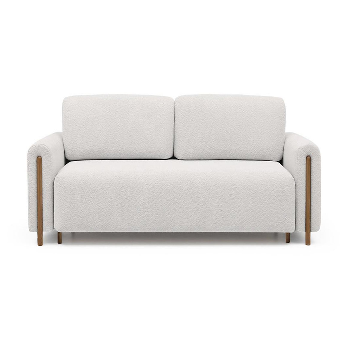 BEST MOBILIER Glendale - canapé droit 3 places - convertible avec coffre - en tissu bouclette