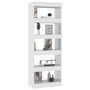 Voir la diapositive 4 : VIDAXL Bibliotheque/Separateur de piece Blanc brillant bois ingenierie