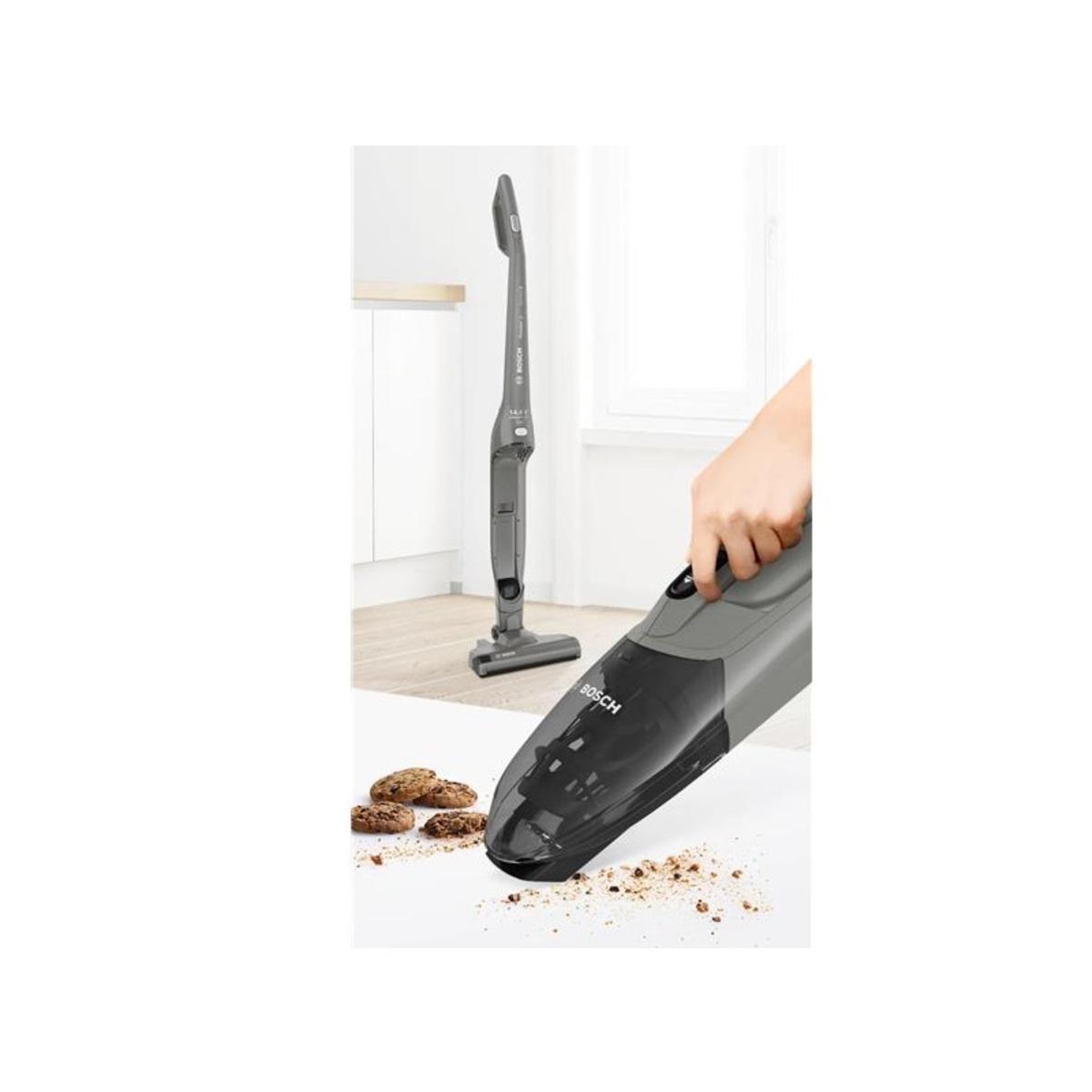 Voir la diapositive 2 : BOSCH Aspirateur balai rechargeable 14.4v - bbhf214g