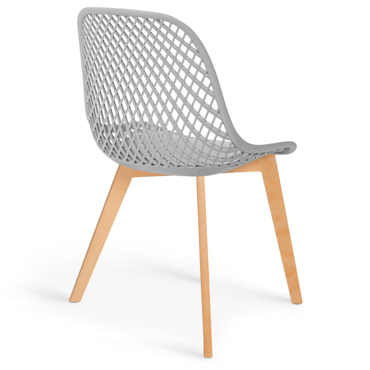 ID MARKET Lot de 6 chaises MANDY mix color pastel rose, blanc, gris clair x2, bleu x2