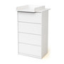 Voir la diapositive 4 : WEBABY Commode 4 tiroirs bois avec plan a langer 50 cm