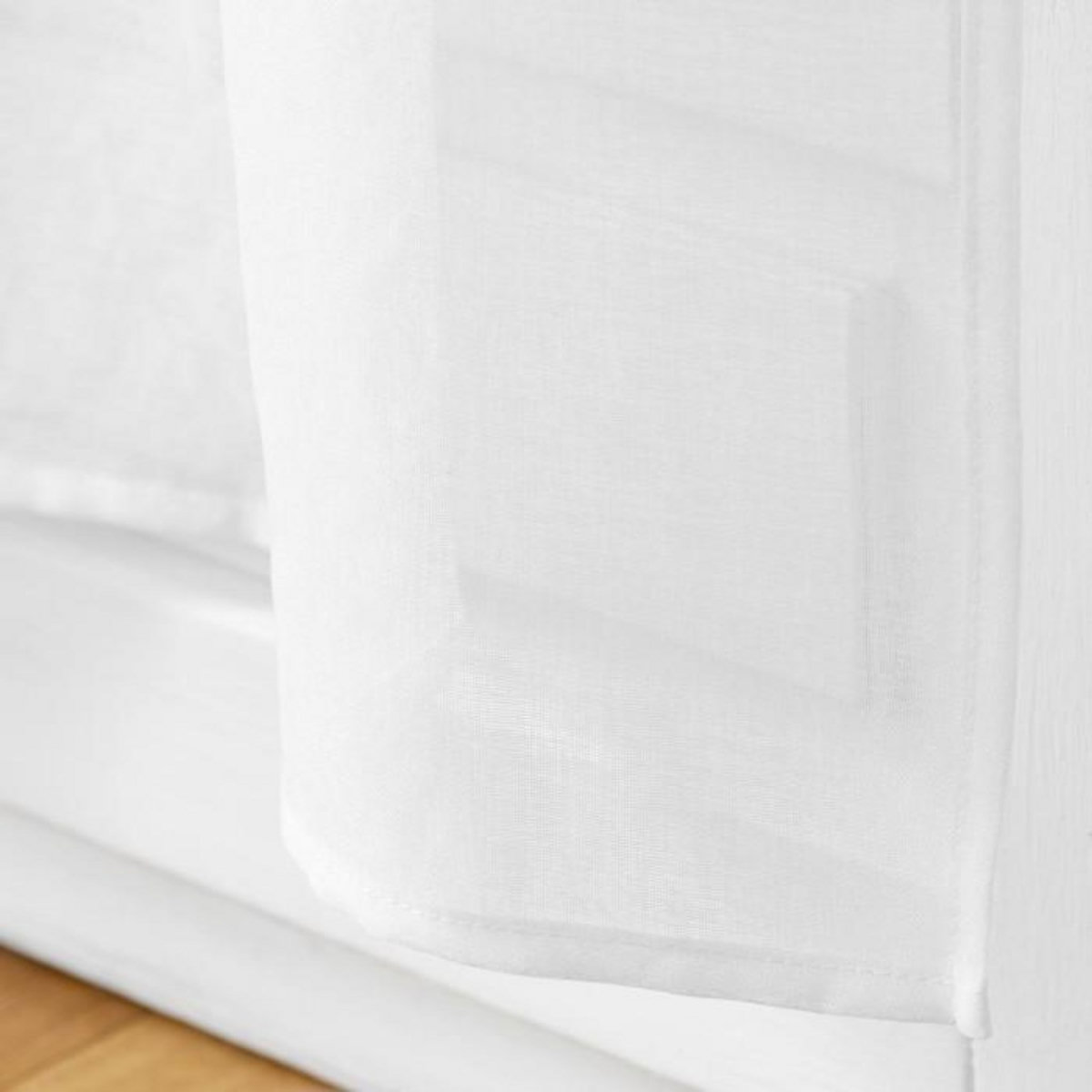 Paris Prix Paire de Voilages Passe-Tringle  Poupette  70x200cm Blanc