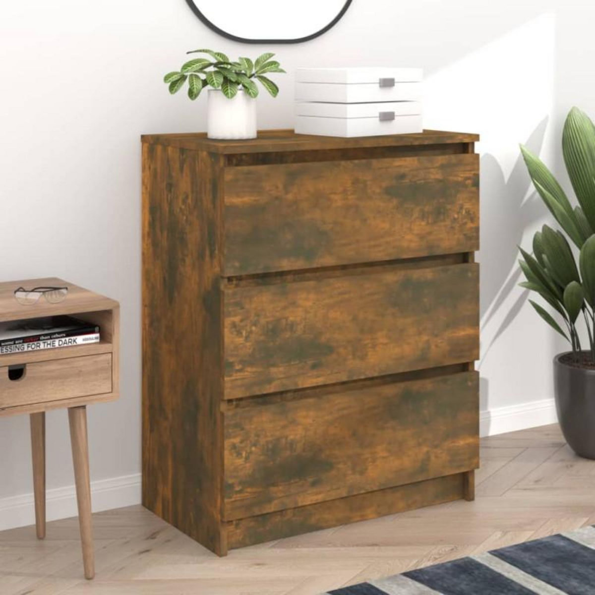 VIDAXL Buffet Chêne fumé 60x35x76 cm Bois d ingénierie