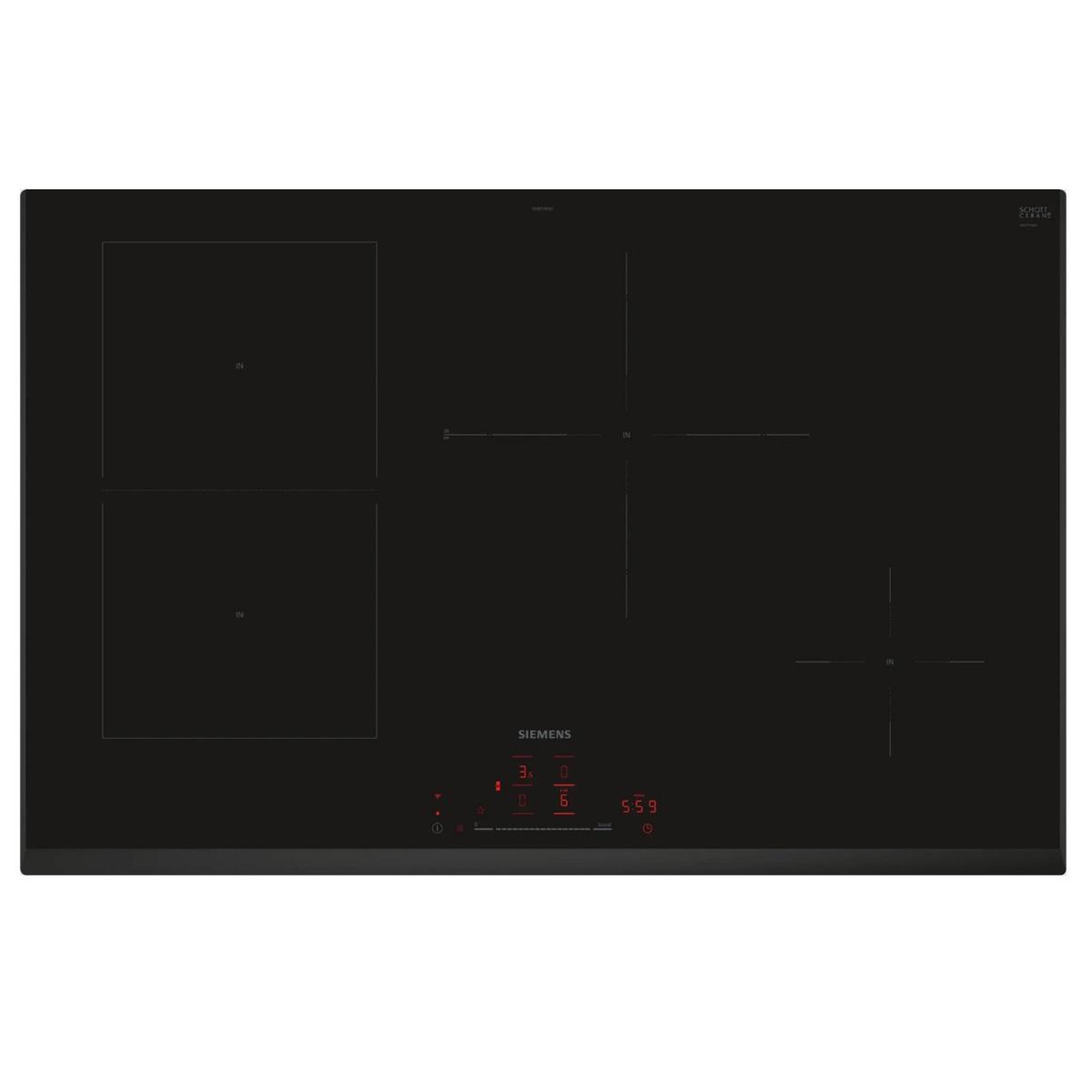 Siemens Table de cuisson induction 80cm 4 feux 7400w noir - ED851HSB1E