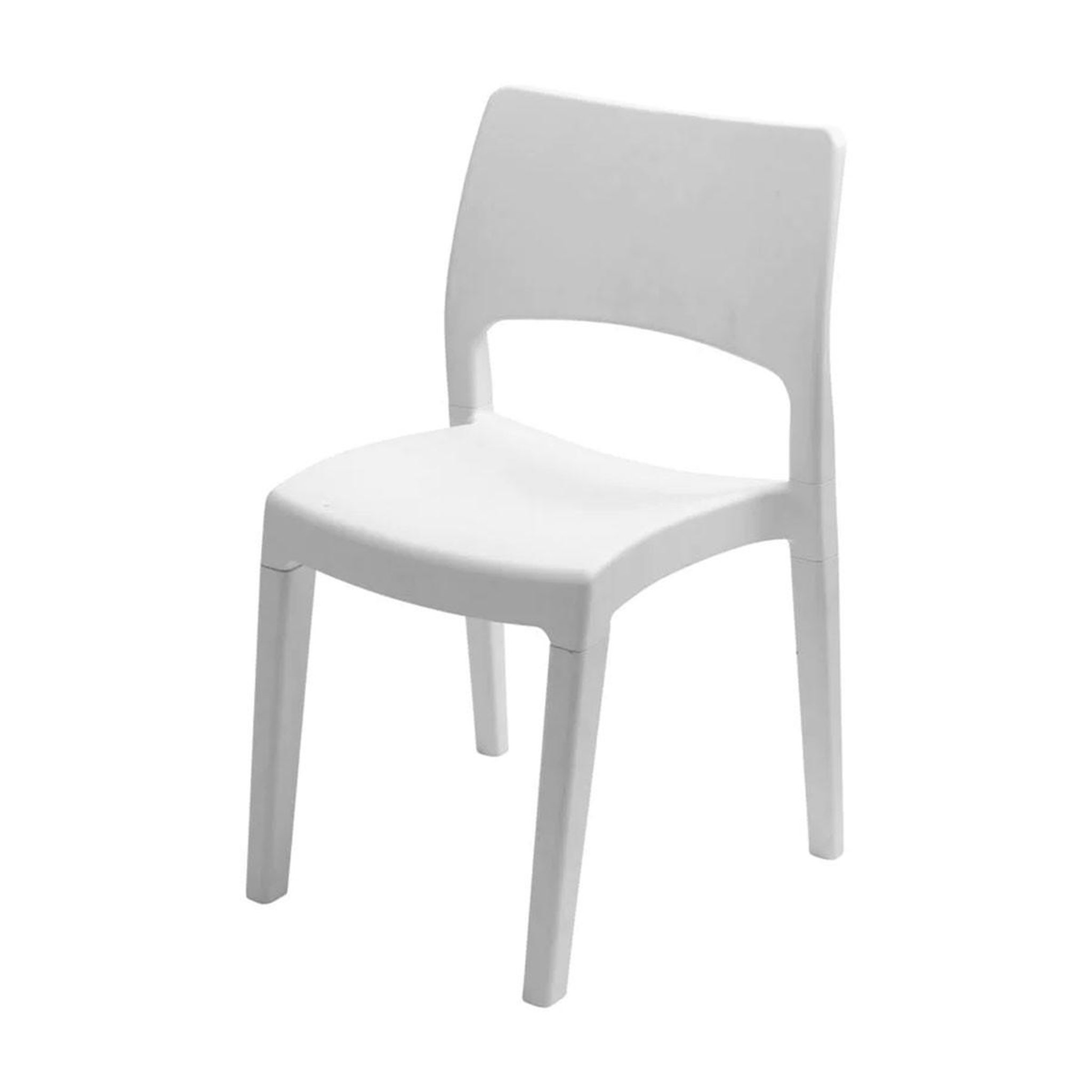 IPAE-PROGARDEN Chaise pvc blanche intérieur/extérieur empilable et démontable 50x51xh82cm pro