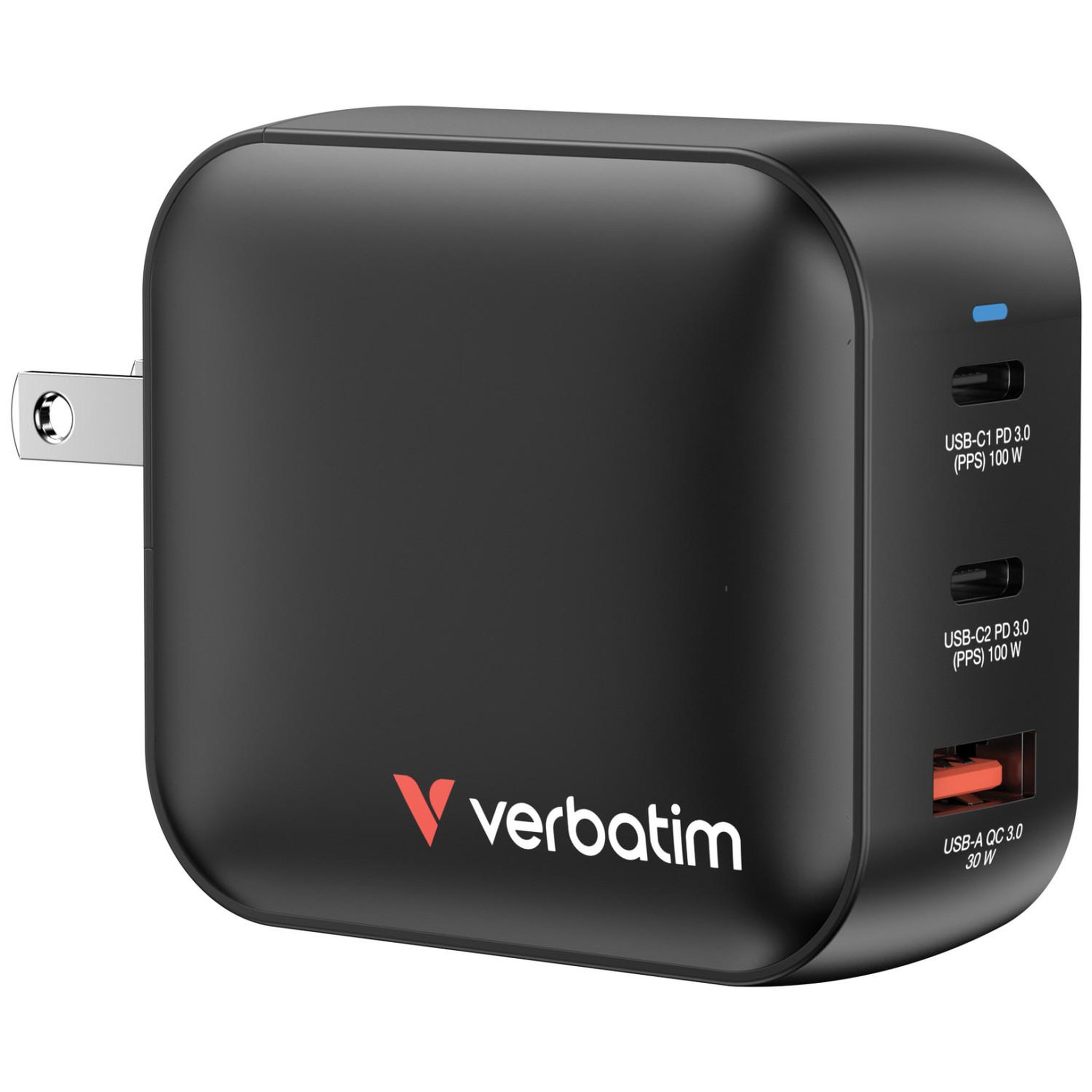 Voir la diapositive 3 : Verbatim Verbatim GaN Charger 100W Universel Noir Secteur Charge rapide Intérieure