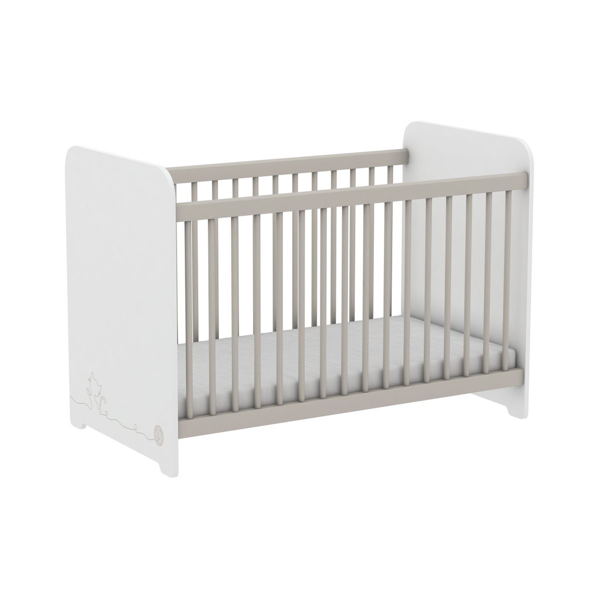 Lit bébé 120x60cm CHATON sommier 3 positions