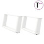 Voir la diapositive 1 : VIDAXL Pieds de table basse forme de U 2 pcs blanc 60x(30-31) cm acier