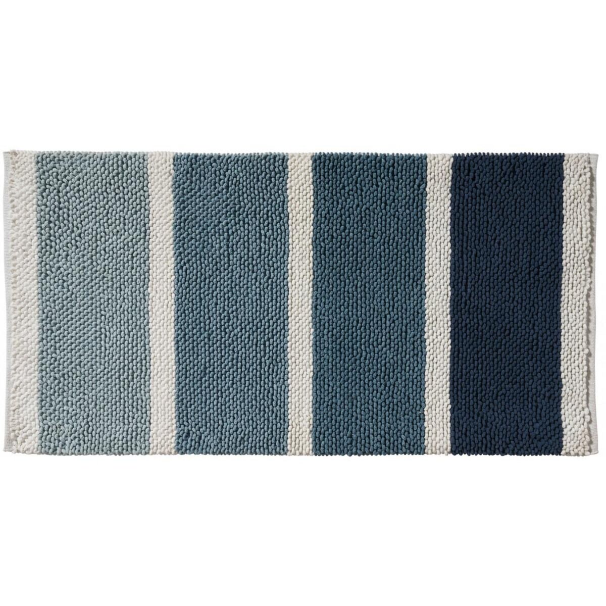GUY LEVASSEUR Tapis de bain déco à rayures en polycoton 60x120cm