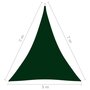 VIDAXL Voile de parasol Tissu Oxford triangulaire 5x7x7 m Vert fonce