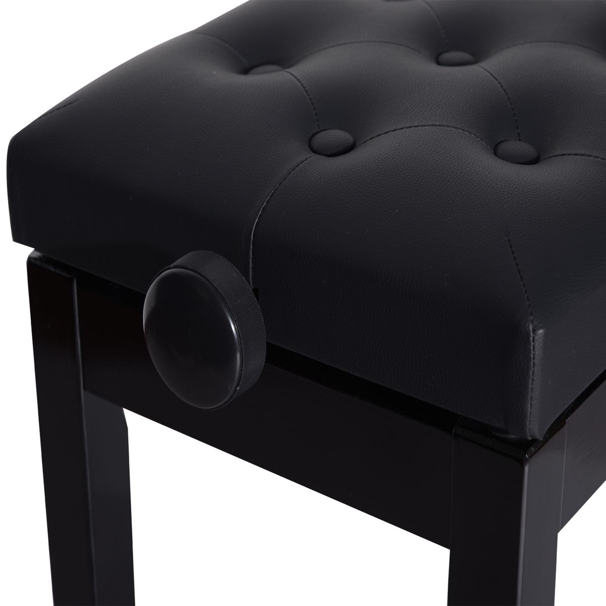 HOMCOM HOMCOM Banquette piano tabouret siege hauteur reglable noir bois revêtement synthétique