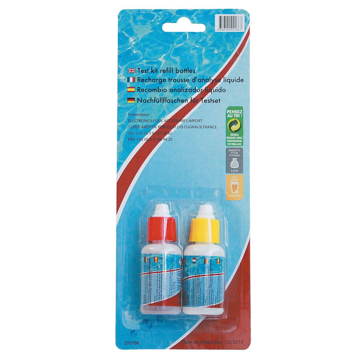 EDGACCESS Recharges trousse analyse chlore - brome + pH