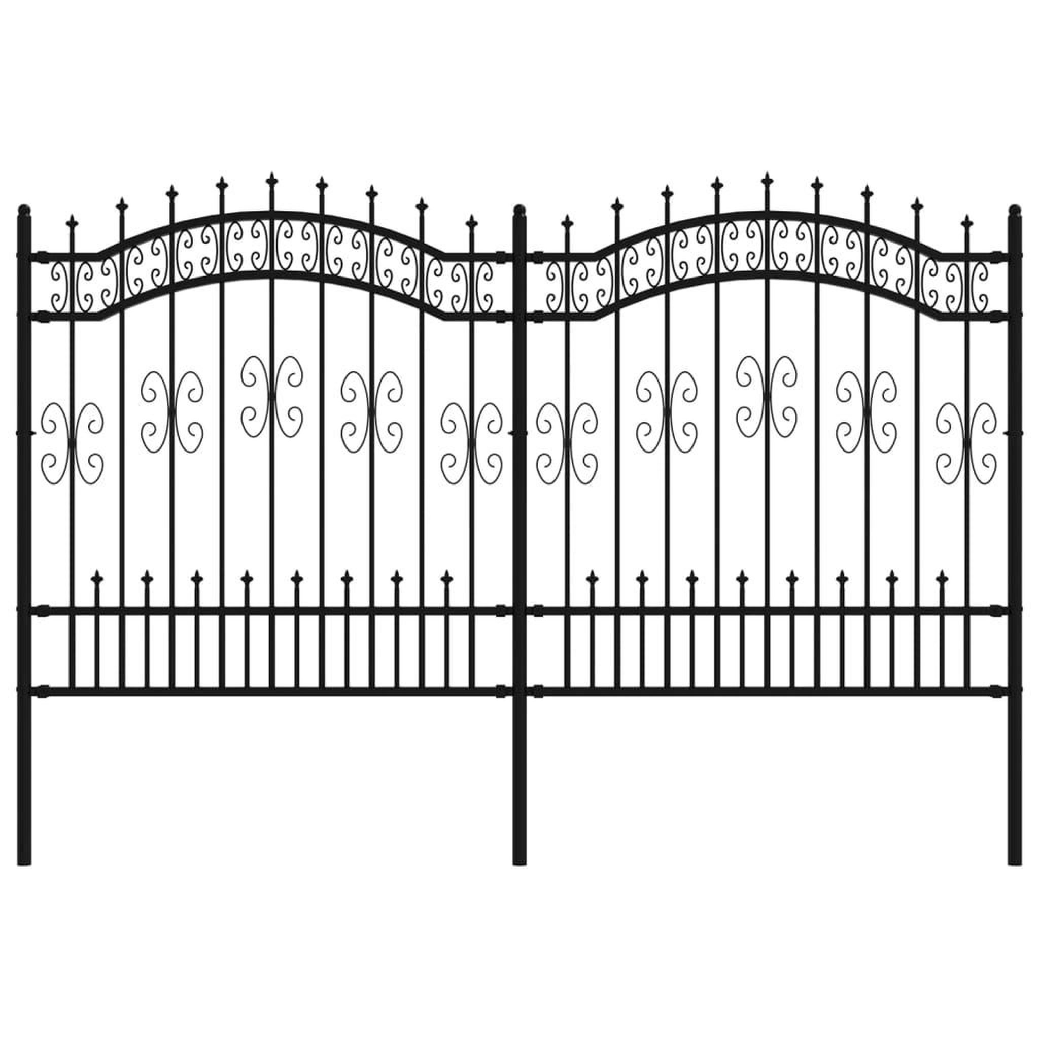 Voir la diapositive 2 : VIDAXL Cloture de jardin avec sommet de lance Noir 165 cm