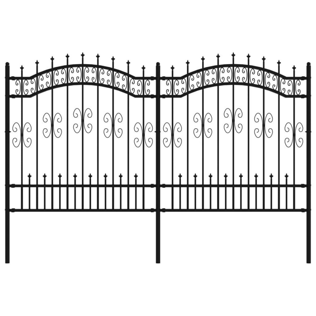 VIDAXL Cloture de jardin avec sommet de lance Noir 165 cm