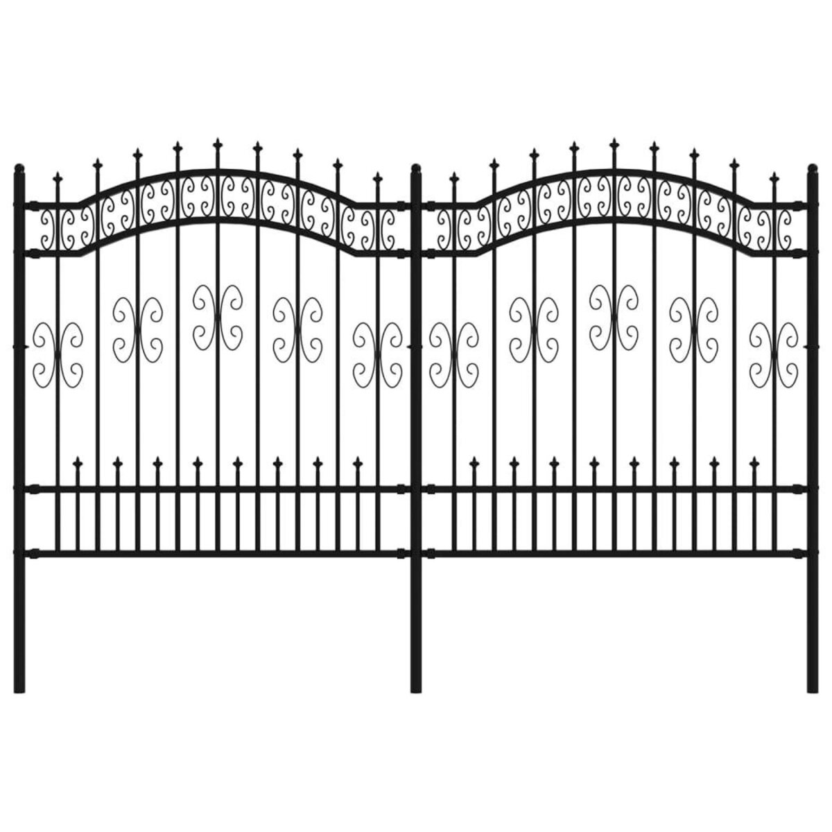 VIDAXL Cloture de jardin avec sommet de lance Noir 165 cm