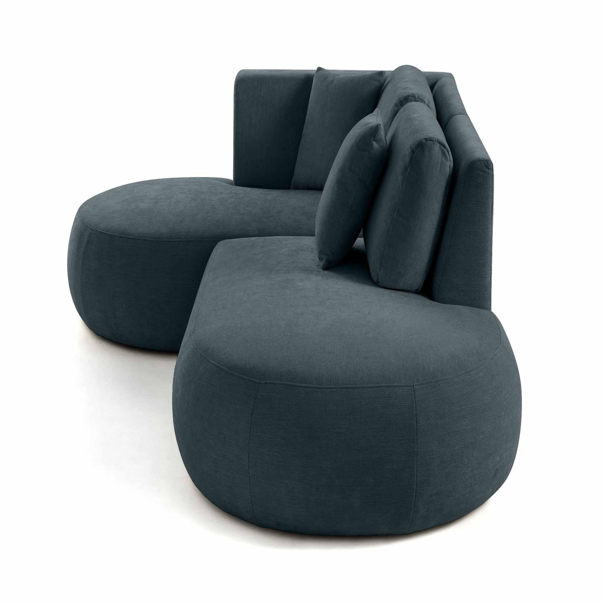 Voir la diapositive 5 : LISA DESIGN Santorini - canapé modulable d'angle gauche + pouf - 4 places - en tissu texturé