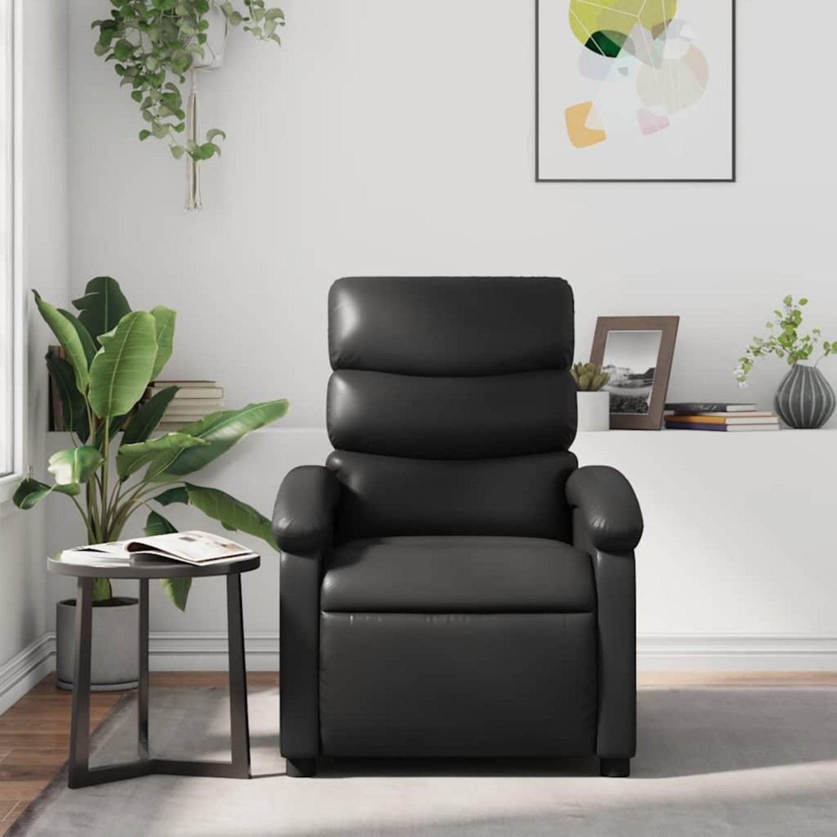 VIDAXL Fauteuil de massage inclinable Noir Similicuir