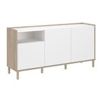 PARISOT Buffet bas - MORPHOS - Décor blanc / Chene - 3 portes - PARISOT