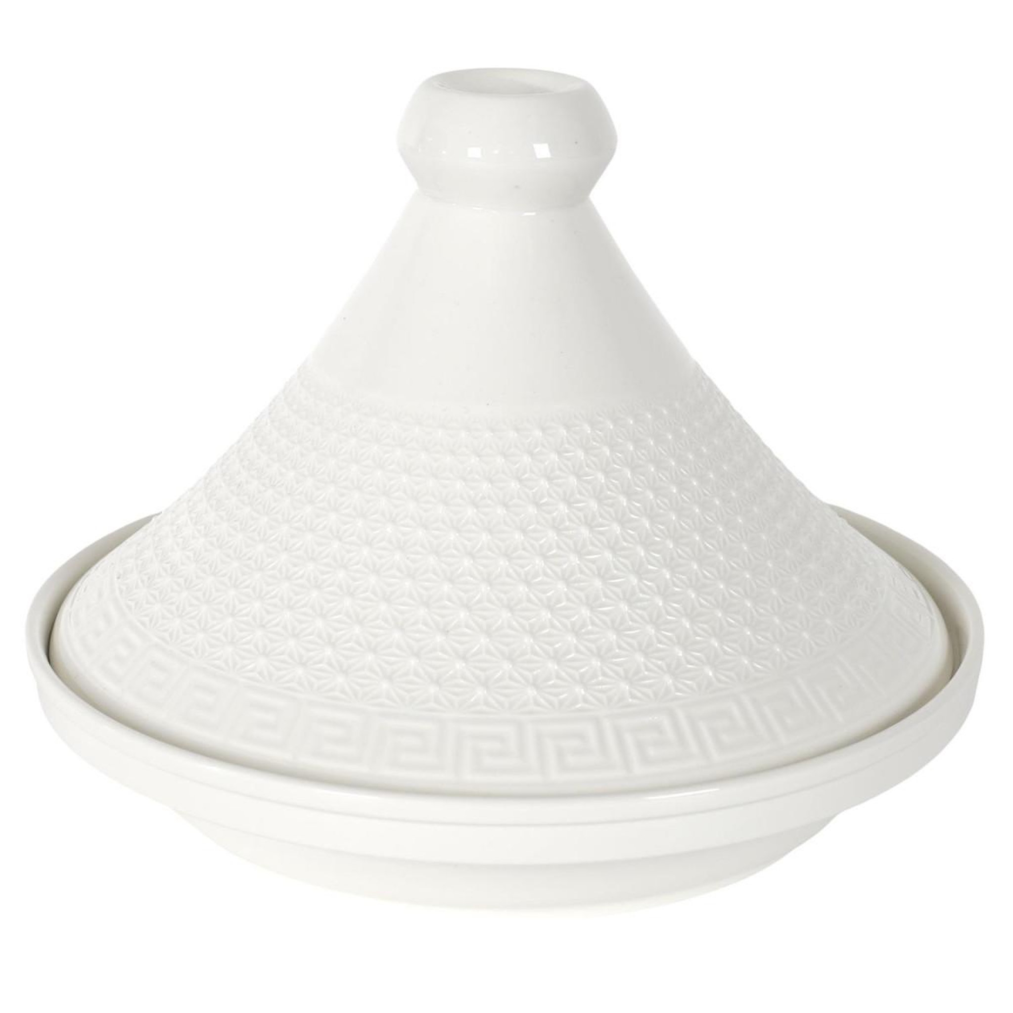 The Home Deco Factory Plat à Tajine en Porcelaine  Clélia  25cm Blanc